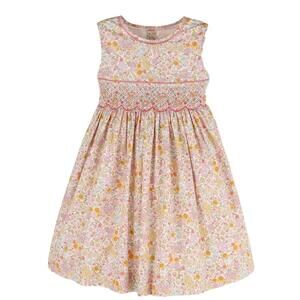 NEW GABBY girl's floral bouquet smock dress in pink